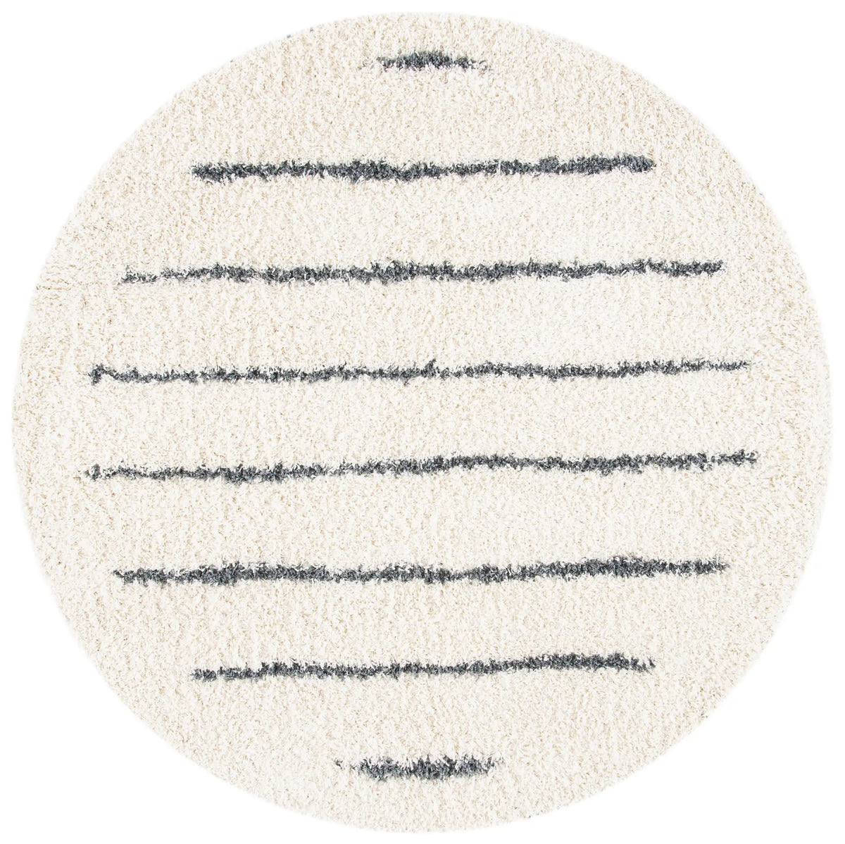 Safavieh Venus Shag 600 5'-3" x 5'-3" Rug in Ivory / Dark Grey