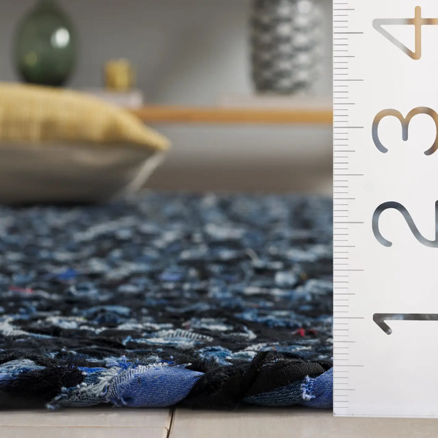 Safavieh Braided 4'-0" x 6'-0" Rug in Black / Blue