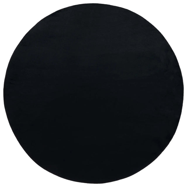 Safavieh Faux Rabbit Fur 6'-0" x 6'-0" Rug in Black