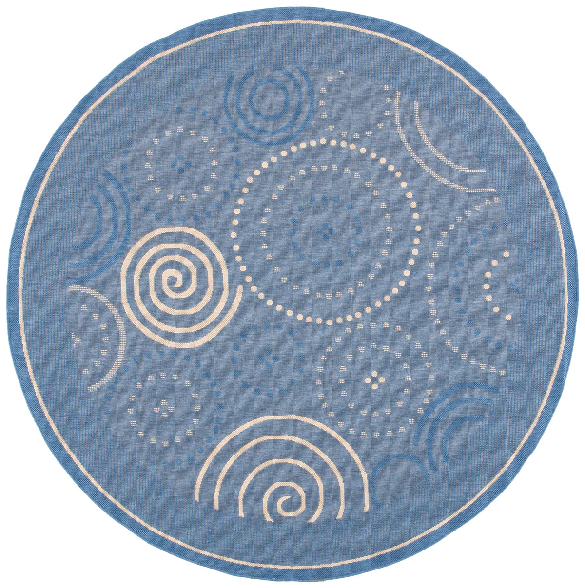 Safavieh Courtyard 6'-7" x 6'-7" Rug in Blue / Natural