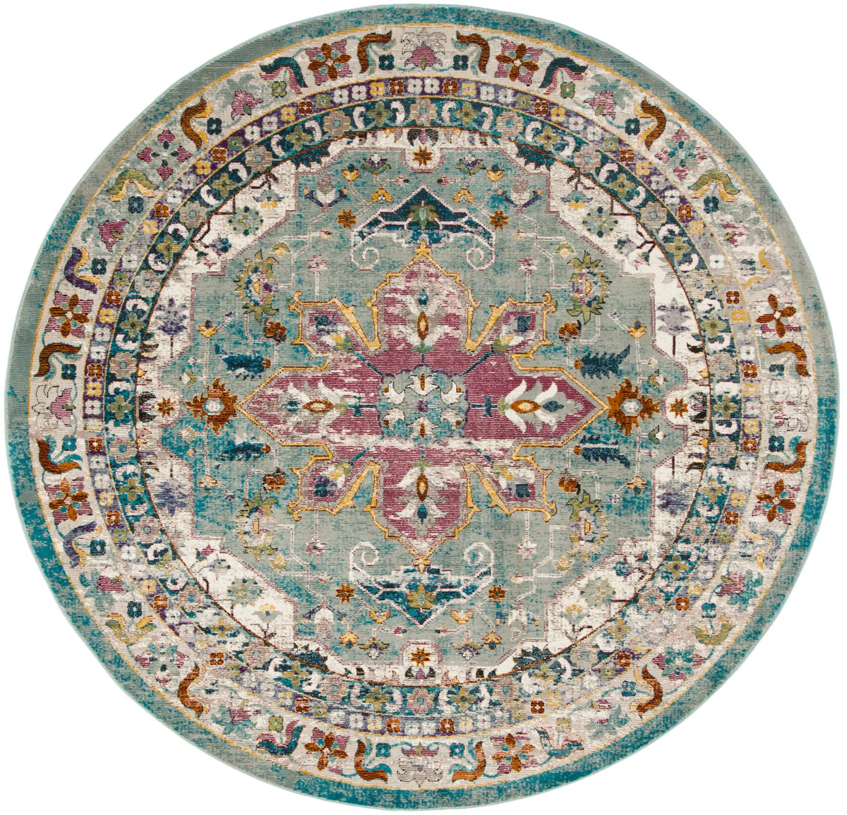 Safavieh Aria 6'-5" x 6'-5" Rug in Green / Creme