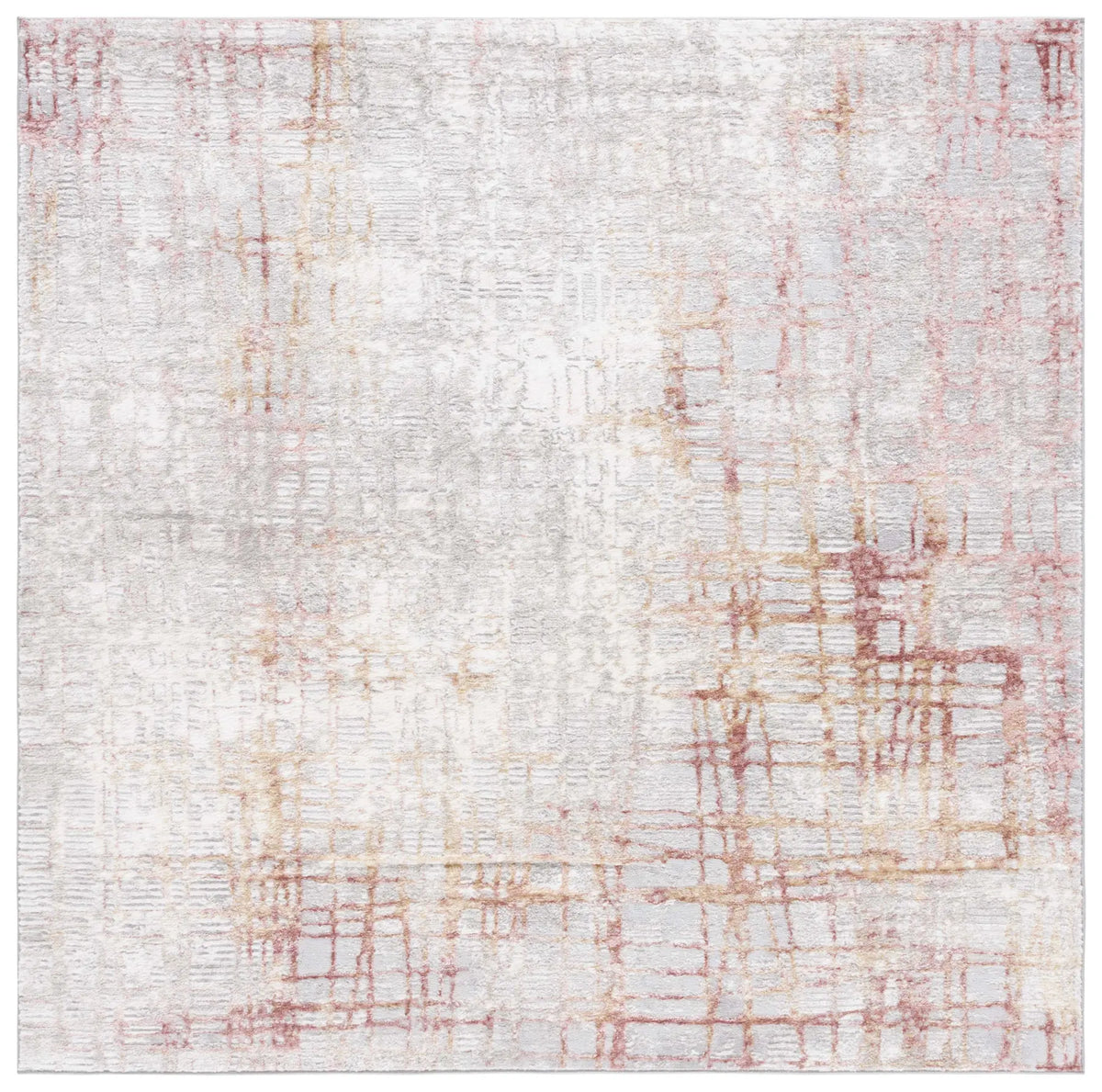 Safavieh Meadow 500 6'-7" x 6'-7" Rug in Light Grey / Pink