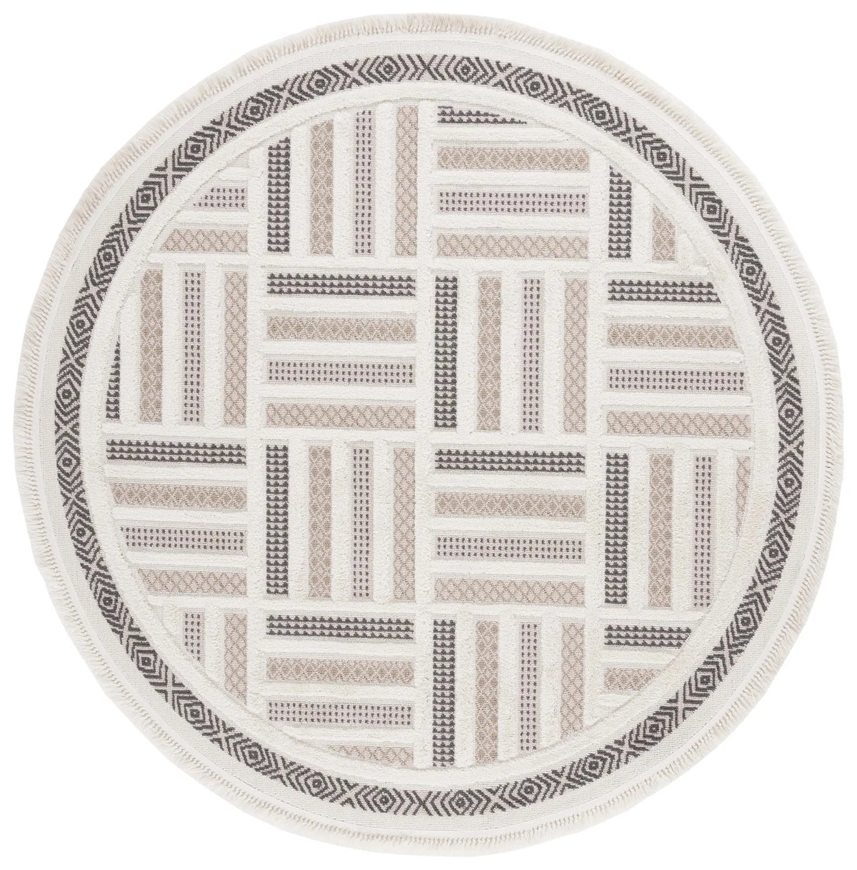 Safavieh Urban 6'-7" x 6'-7" Rug in Beige / Ivory