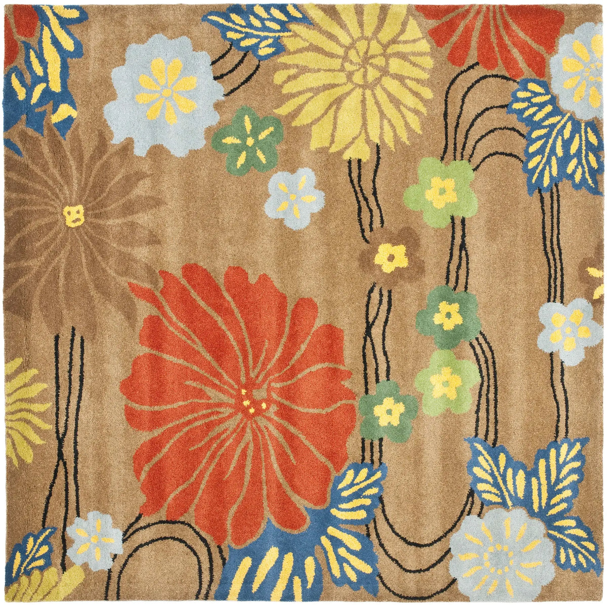 Safavieh Soho 6'-0" x 6'-0" Rug in Brown / Multi