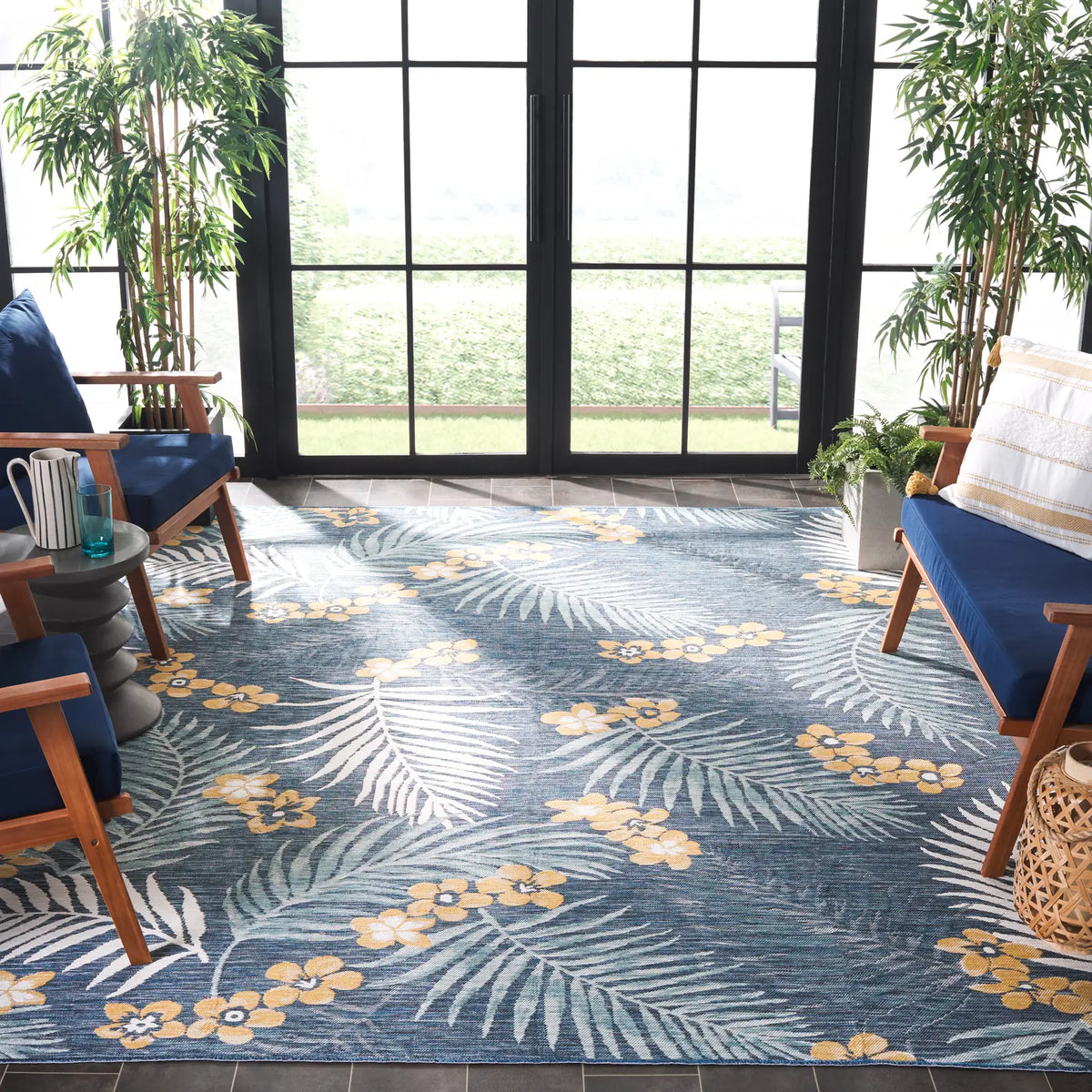 Safavieh Sunrise 8'-0" x 10'-0" Rug in Ivory / Blue Gold