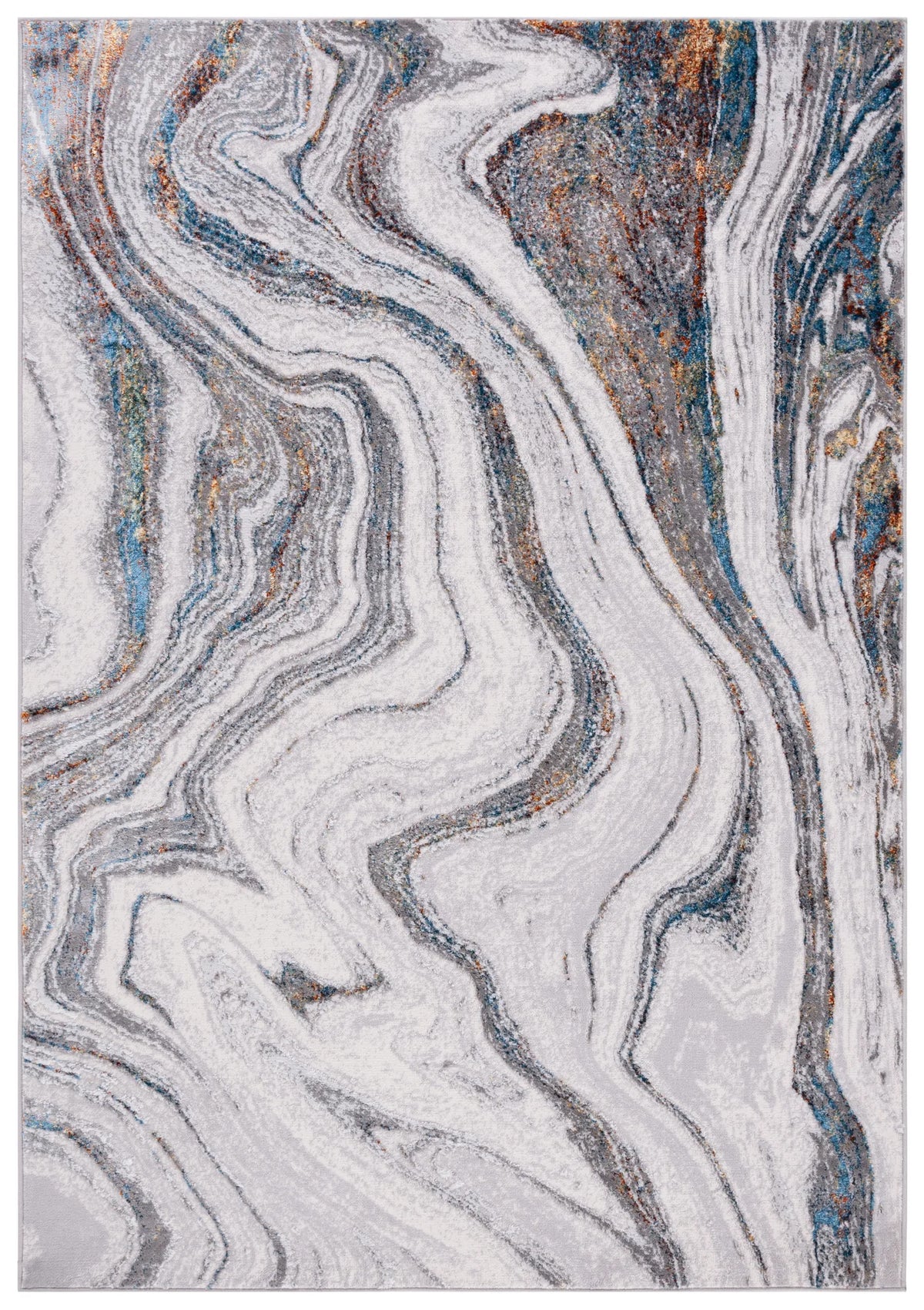 Safavieh Amelia 4'-5" x 6'-5" Rug in Grey / Blue Gold