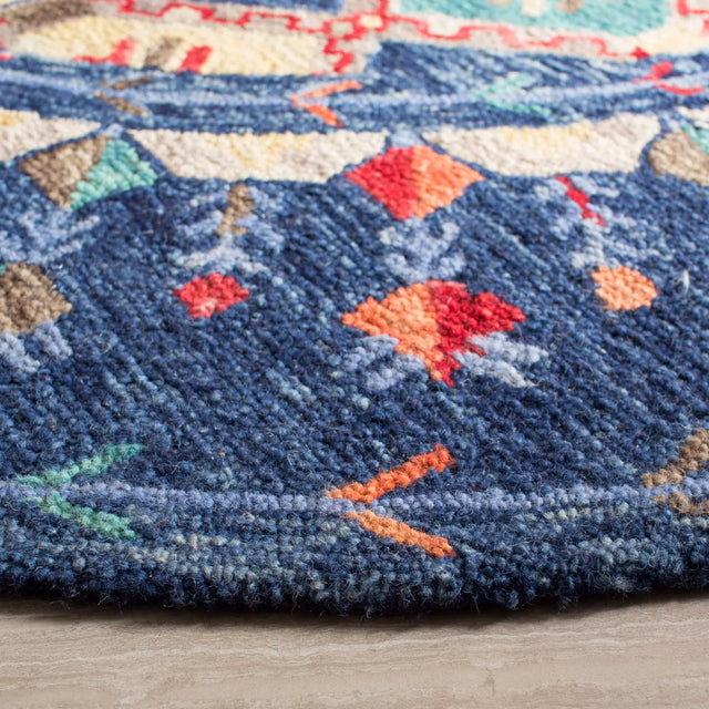 Safavieh Aspen 5'-0" x 5'-0" Rug in Navy / Orange