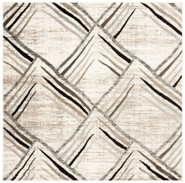 Safavieh Amsterdam 6'-7" x 6'-7" Rug in Cream / Charcoal