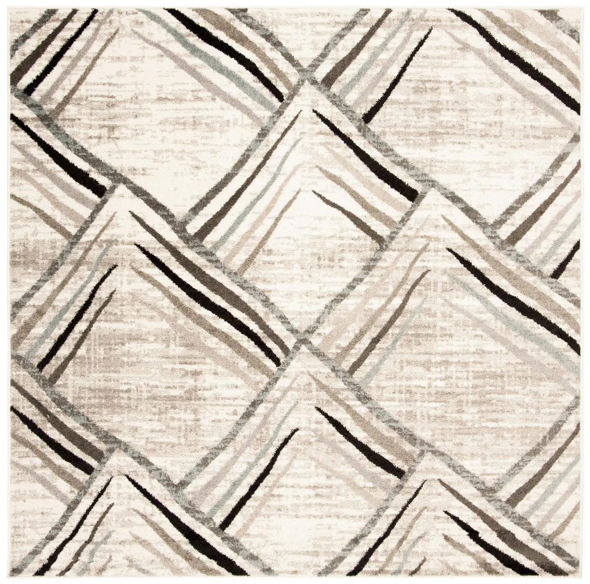 Safavieh Amsterdam 6'-7" x 6'-7" Rug in Cream / Charcoal