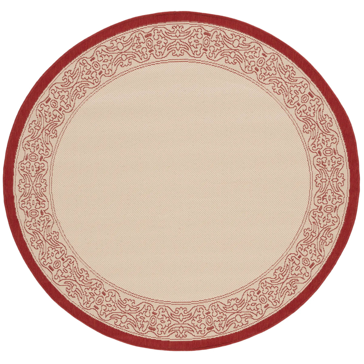 Safavieh Courtyard 5'-3" x 5'-3" Rug in Natural / Red