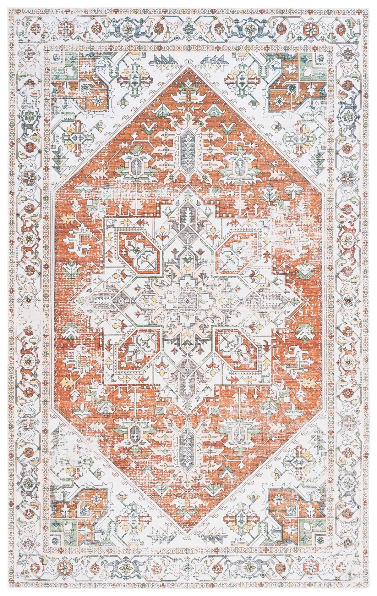 Safavieh Arizona 4'-0" x 6'-0" Rug in Ivory / Rust