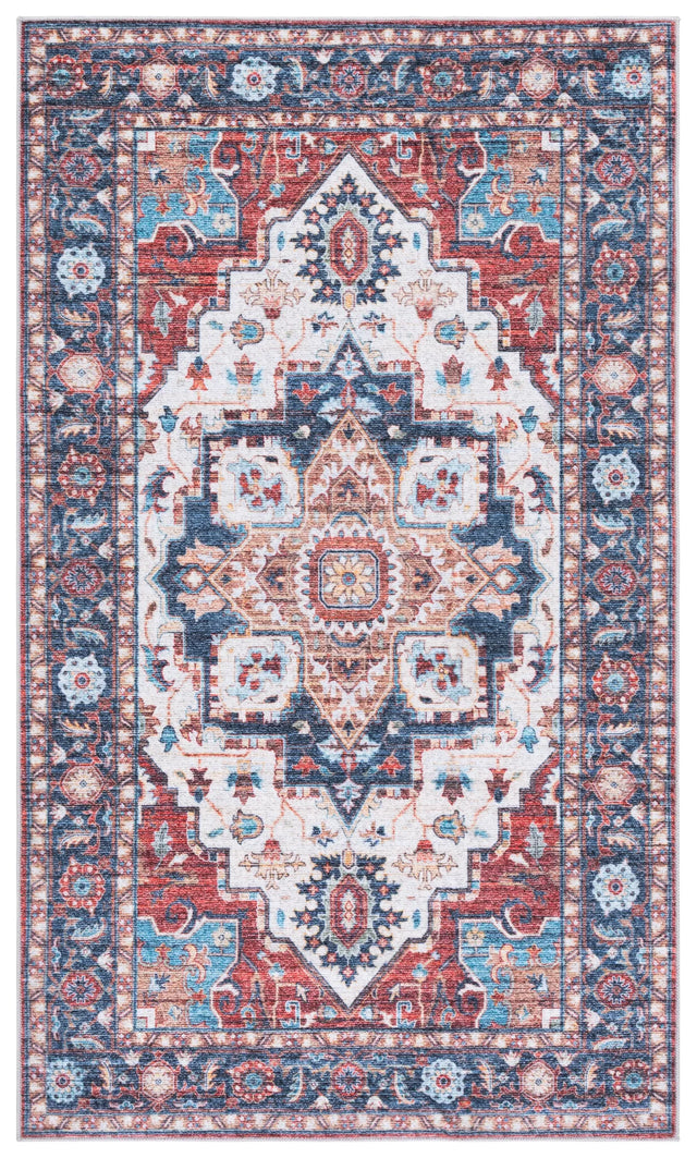 Safavieh Martha Stewart Washable 3'-0" x 5'-0" Rug in Rust / Blue