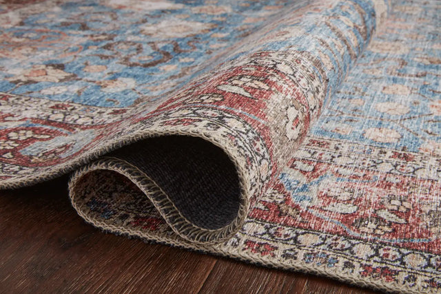 Loloi Loren Lq-01 Blue / Brick Rugs - pile height