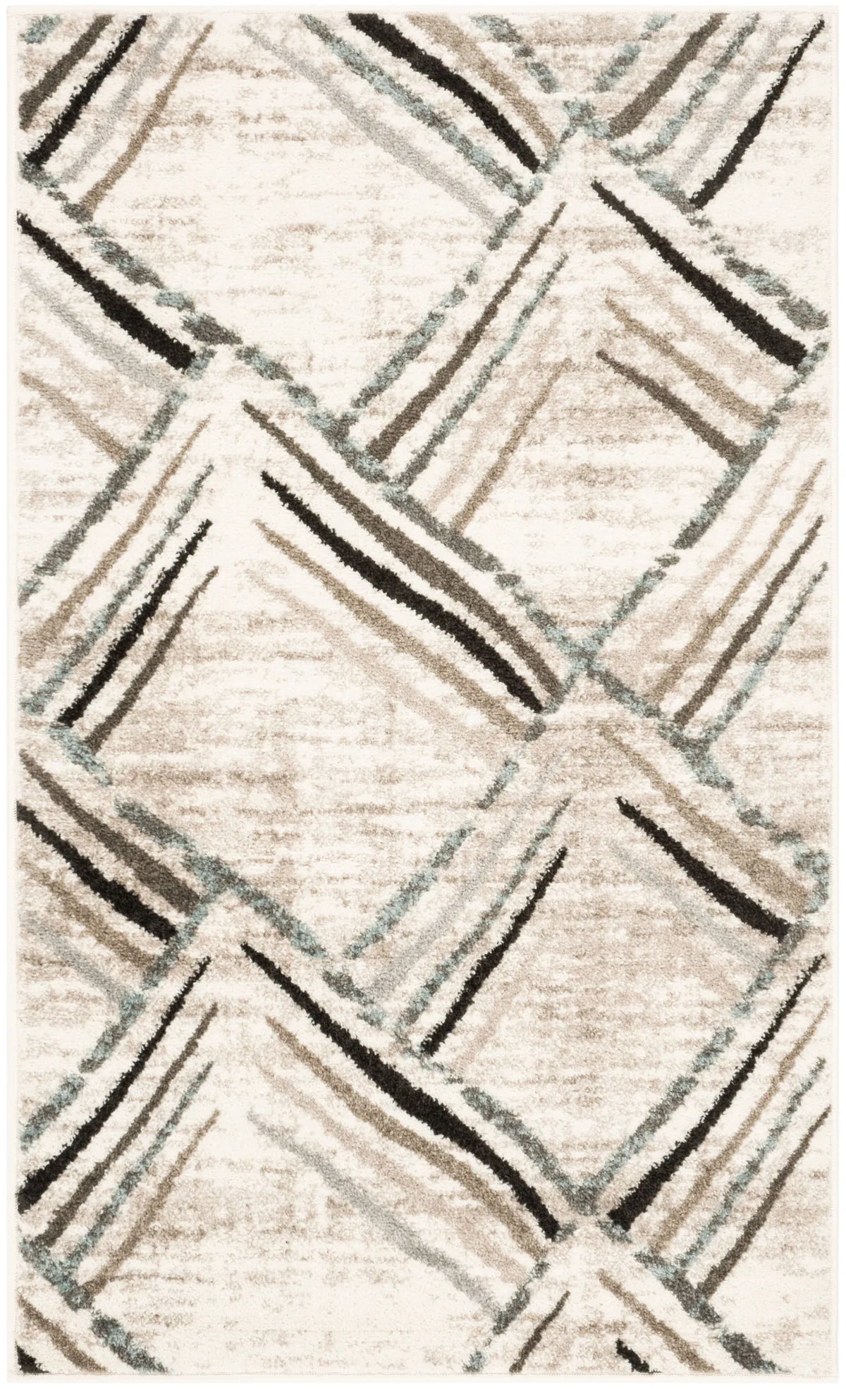 Safavieh Amsterdam 3'-0" x 5'-0" Rug in Cream / Charcoal