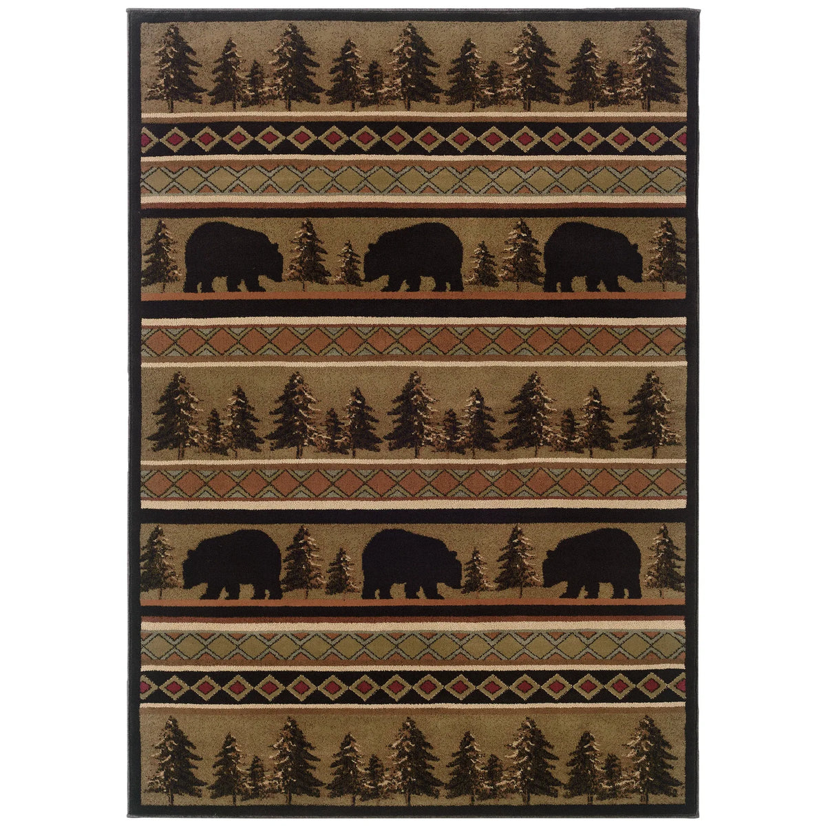 Oriental Weavers Sphinx Hudson 1066a Black / Beige Rugs - main flat