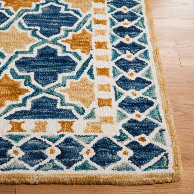 Safavieh Aspen 4'-0" x 6'-0" Rug in Navy / Yellow