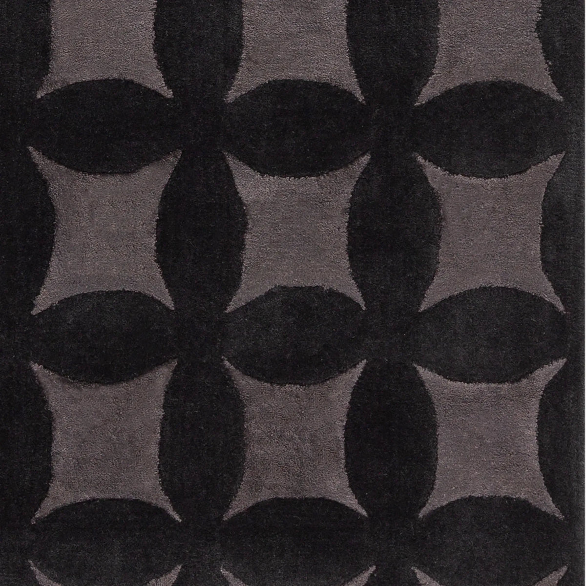 Chandra Isadora ISA-56701 Black / Gray rug, close-up detail