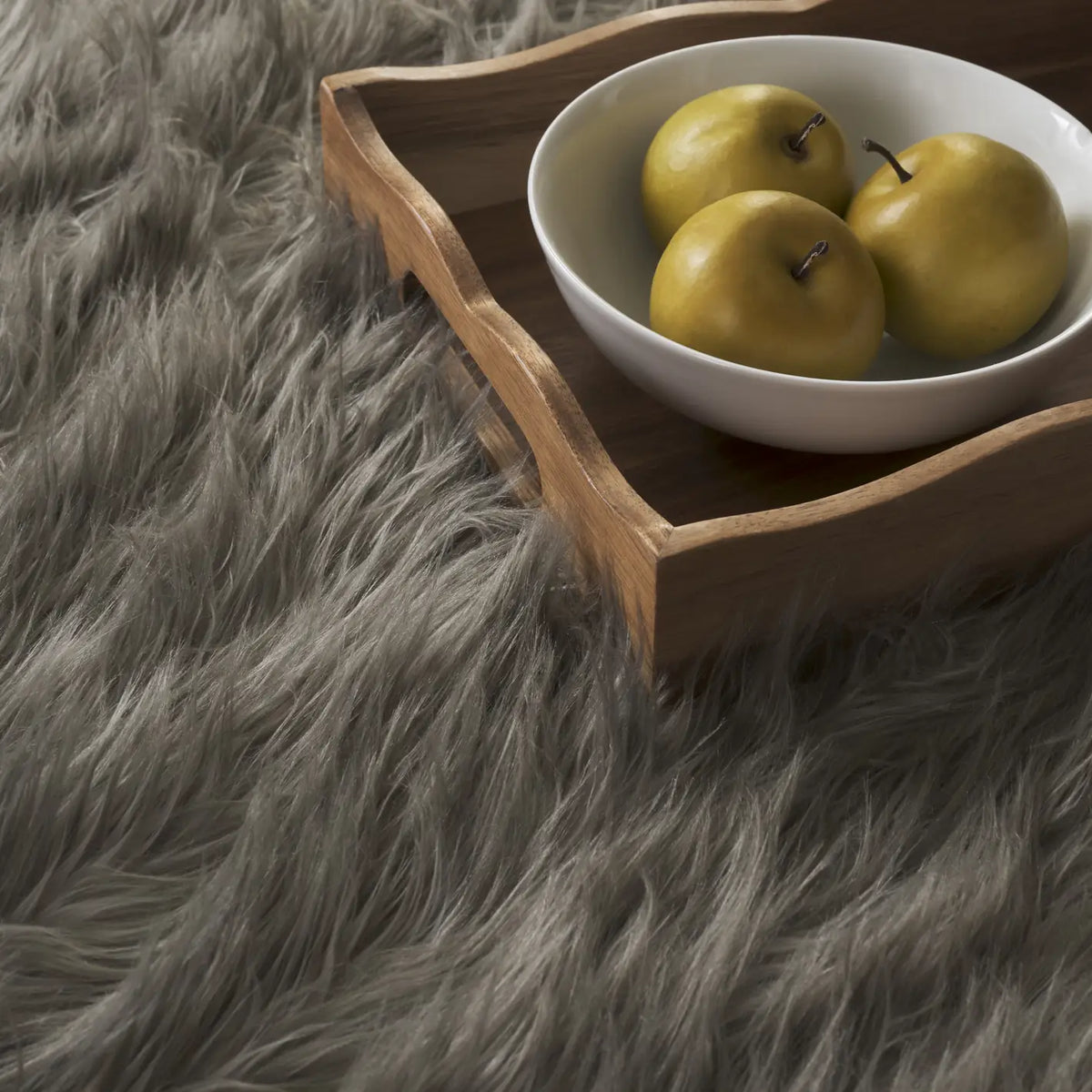 Safavieh Faux Sheep Skin 2'-0" x 3'-0" Rug in Dark Grey