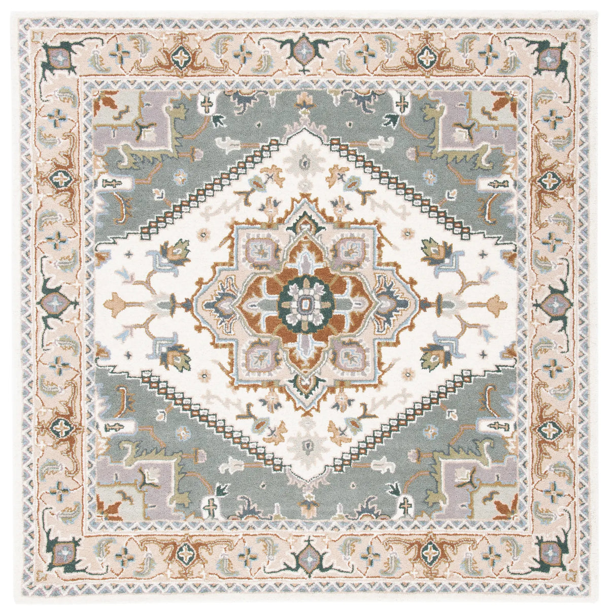 Safavieh Heritage 6'-0" x 6'-0" Rug in Ivory / Light Blue