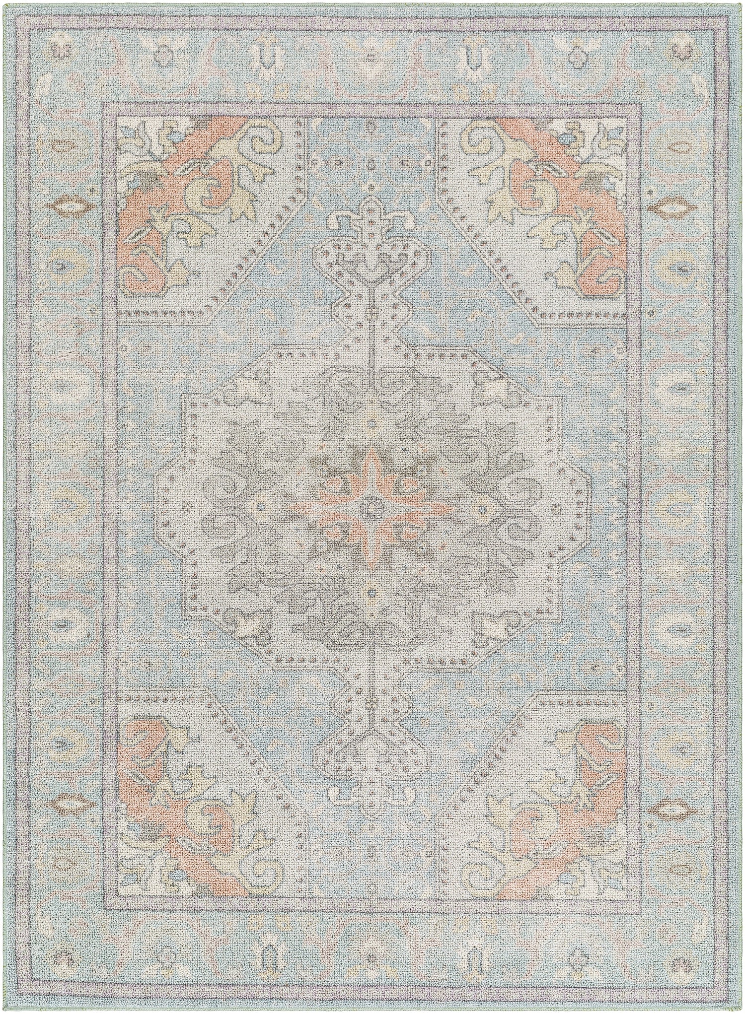 Surya Calhoun Cah-2300 Denim, Slate, Gray, Light Beige, Plum, Light Brown Rug.