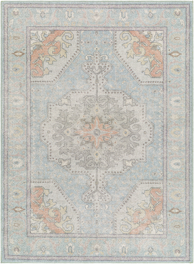 Surya Calhoun Cah-2300 Denim, Slate, Gray, Light Beige, Plum, Light Brown Rug.