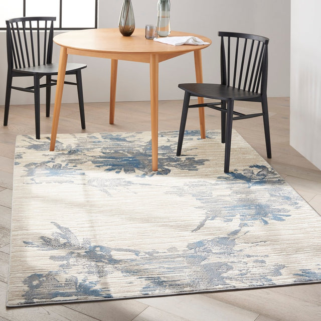 Calvin Klein Home Ck005 Enchanting Ech01 Ivory/Grey/Blue Rugs.