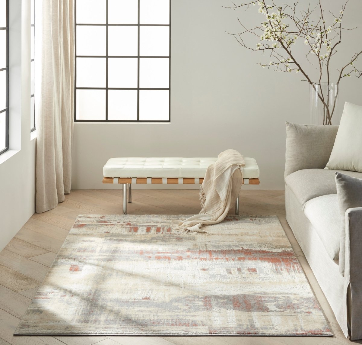 Calvin Klein Home Ck005 Enchanting Ech02 Grey/Rust Rugs.