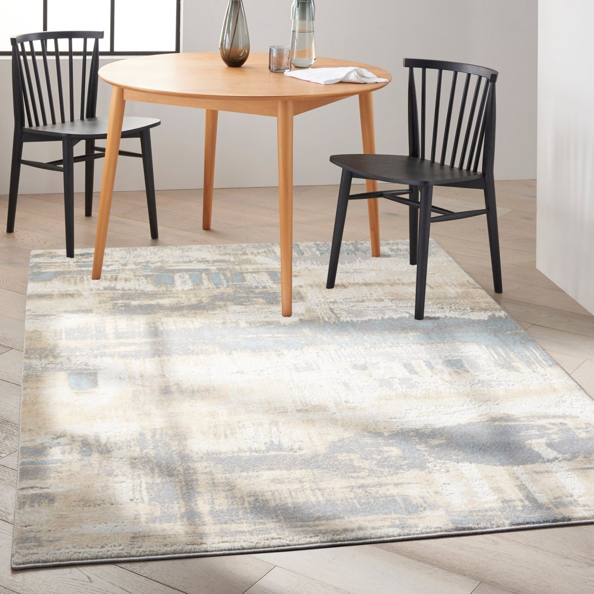 Calvin Klein Home Ck005 Enchanting Ech02 Ivory/Seaglass Rugs.