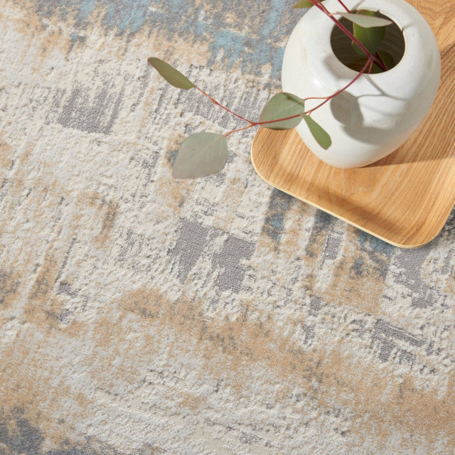 Calvin Klein Home Ck005 Enchanting Ech02 Ivory/Seaglass Rugs.