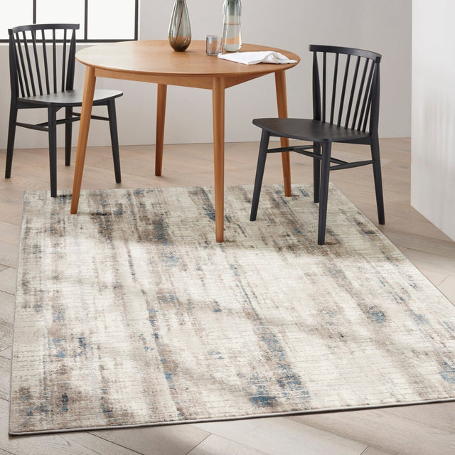 Calvin Klein Home Ck022 Infinity Ifn02 Ivory Grey Blue Rug.