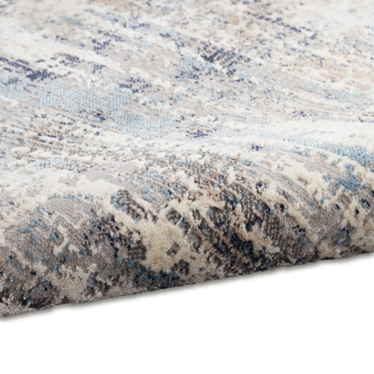 Calvin Klein Home Ck022 Infinity Ifn04 Ivory Grey Blue Rug.