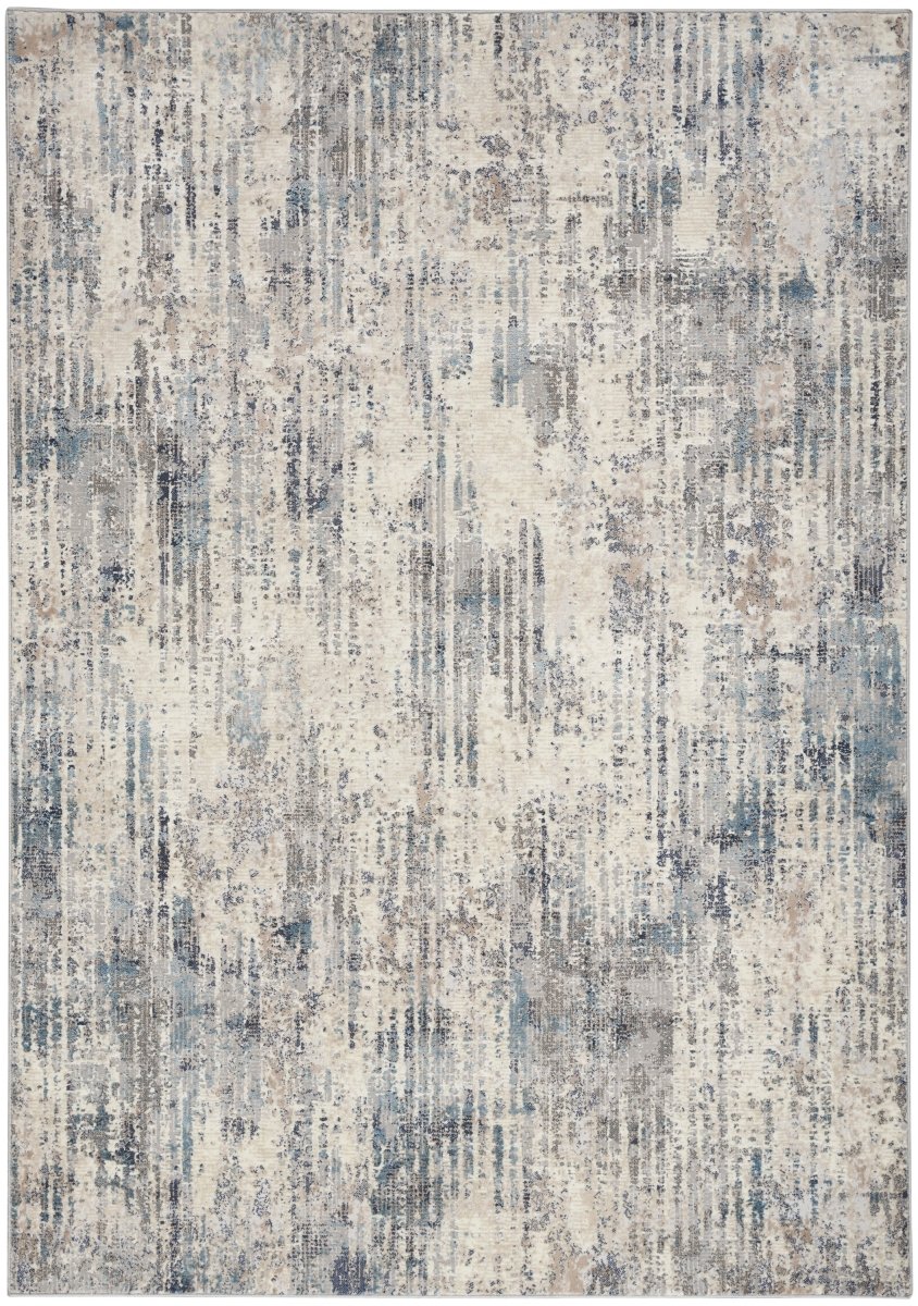 Calvin Klein Home Ck022 Infinity Ifn04 Ivory Grey Blue Rug.