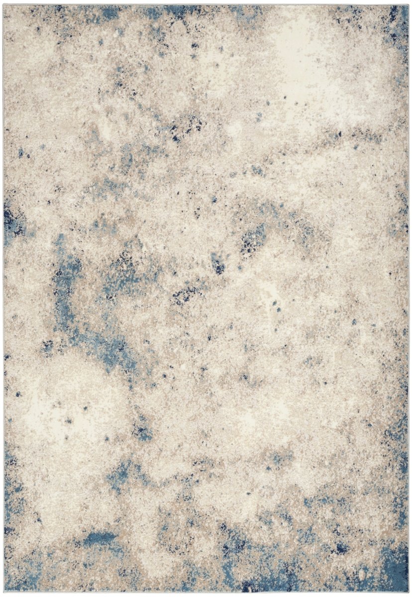 Calvin Klein Home Ck022 Infinity Ifn05 Ivory Grey Blue Rug.