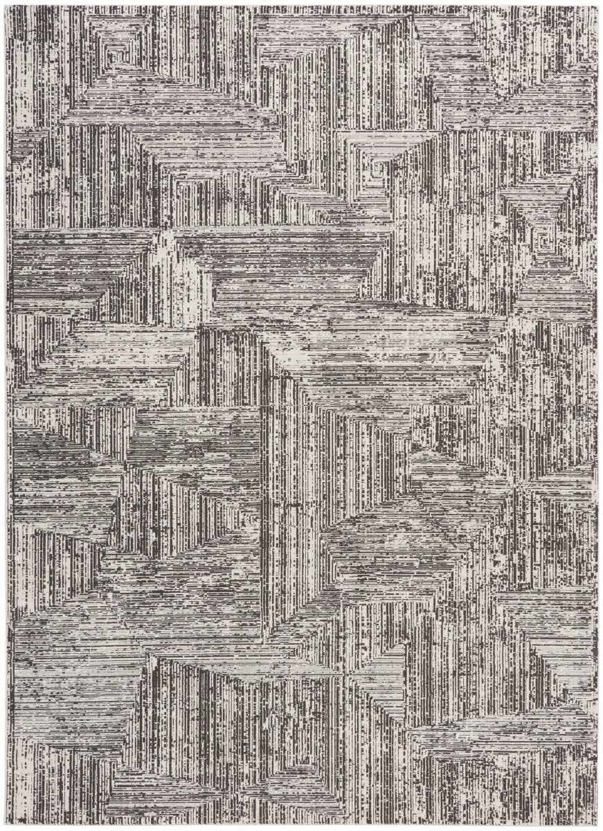 Calvin Klein Home Ck024 Irradiant Irr01 Cream Black Rug.