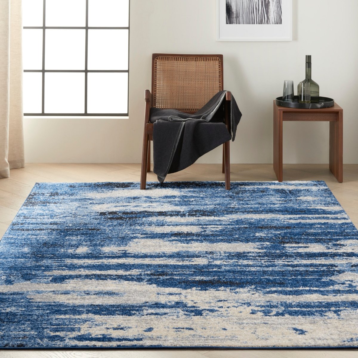 Calvin Klein Home River Flow Rfv01 Blue/Grey Rugs.