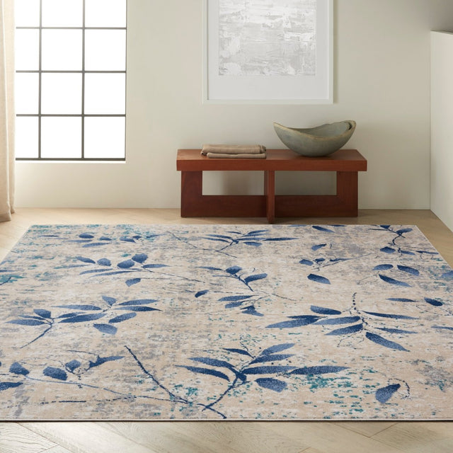 Calvin Klein Home River Flow Rfv03 Beige/Navy Rugs.