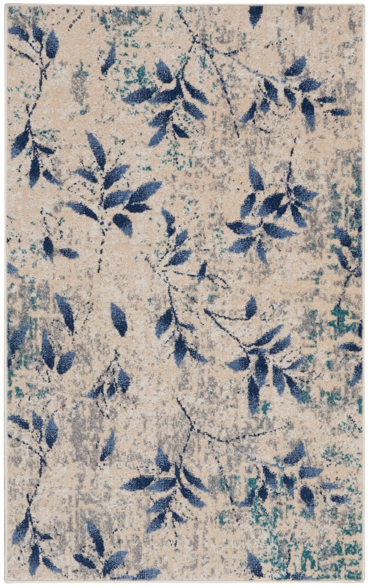 Calvin Klein Home River Flow Rfv03 Beige/Navy Rugs.