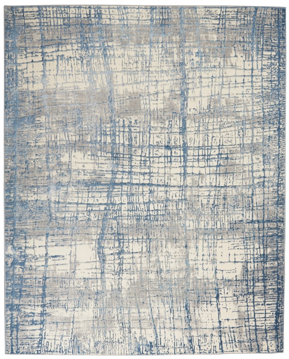 Calvin Klein Home Rush Ck950 Ivory Blue Rugs.