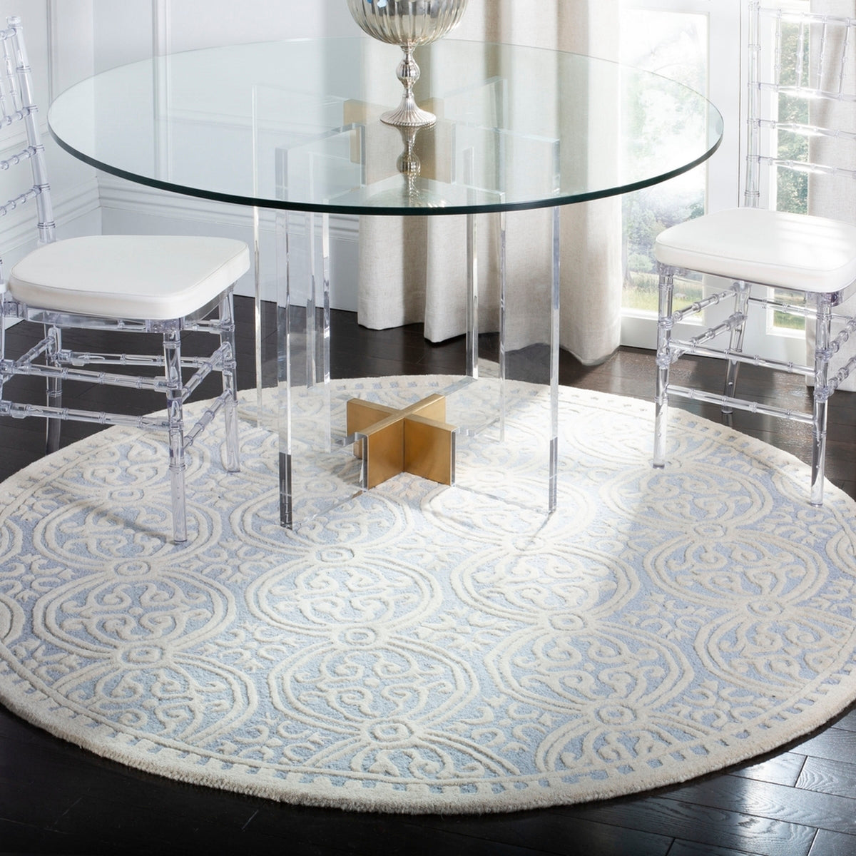 Safavieh Cambridge Cam123A Light Blue / Ivory Rugs