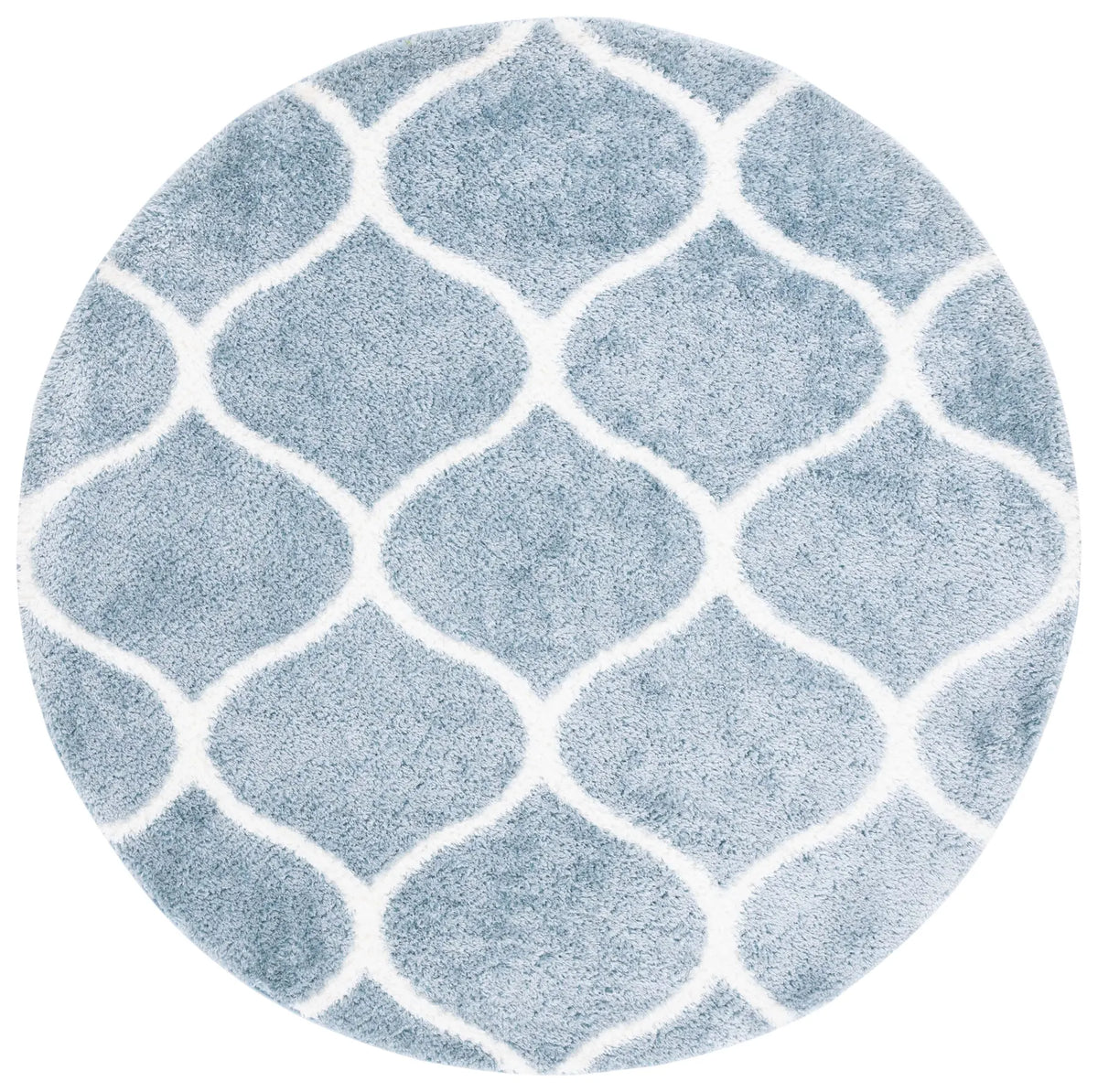 Safavieh Tahoe Shag 6'-7" x 6'-7" Rug in Blue / White