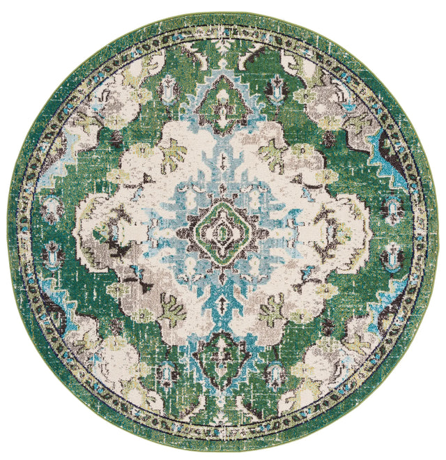 Safavieh Madison 5'-0" x 5'-0" Rug in Green / Light Blue