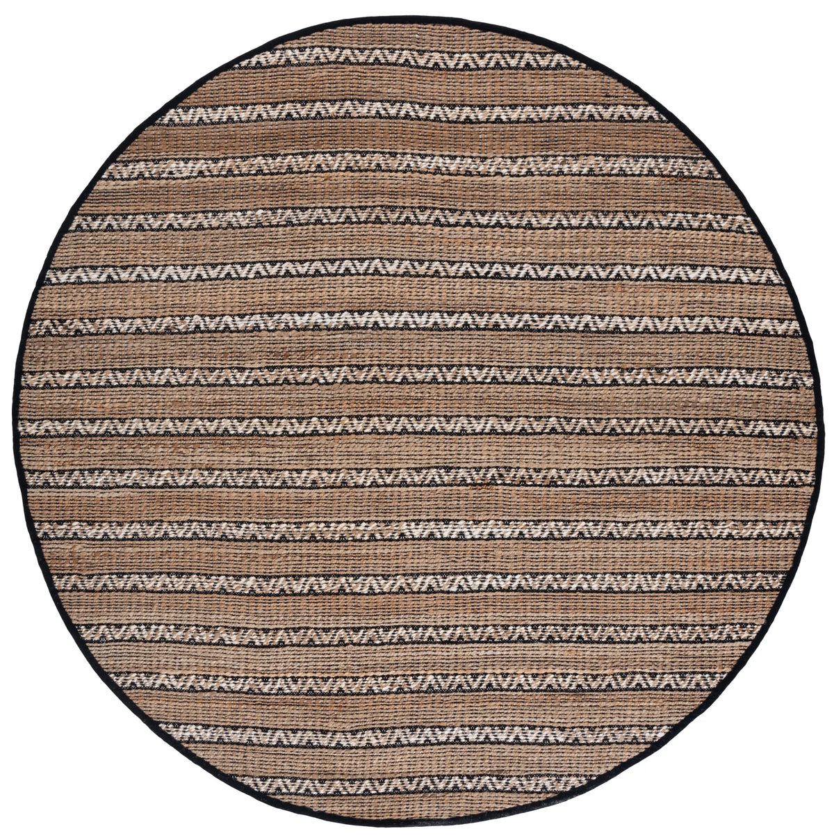 Safavieh Natural Fiber 7'-0" x 7'-0" Rug in Black / Natural