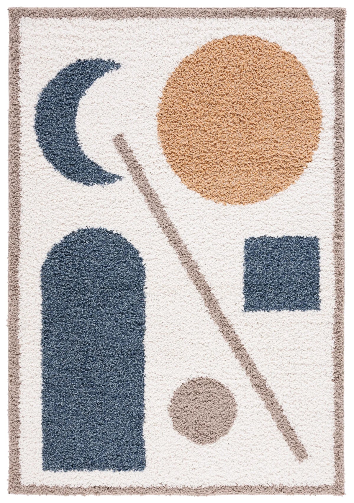 Safavieh Calico Shag 4'-0" x 6'-0" Rug in Ivory / Blue