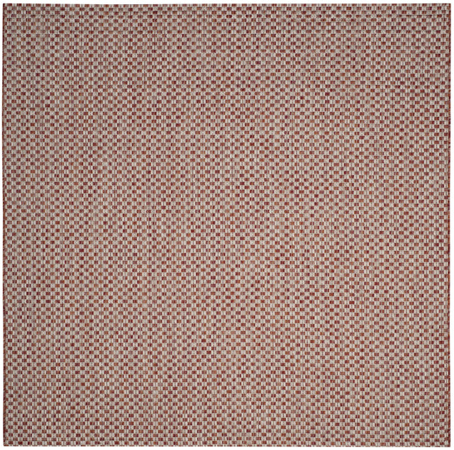 Safavieh Courtyard 6'-7" x 6'-7" Rug in Rust / Light Grey