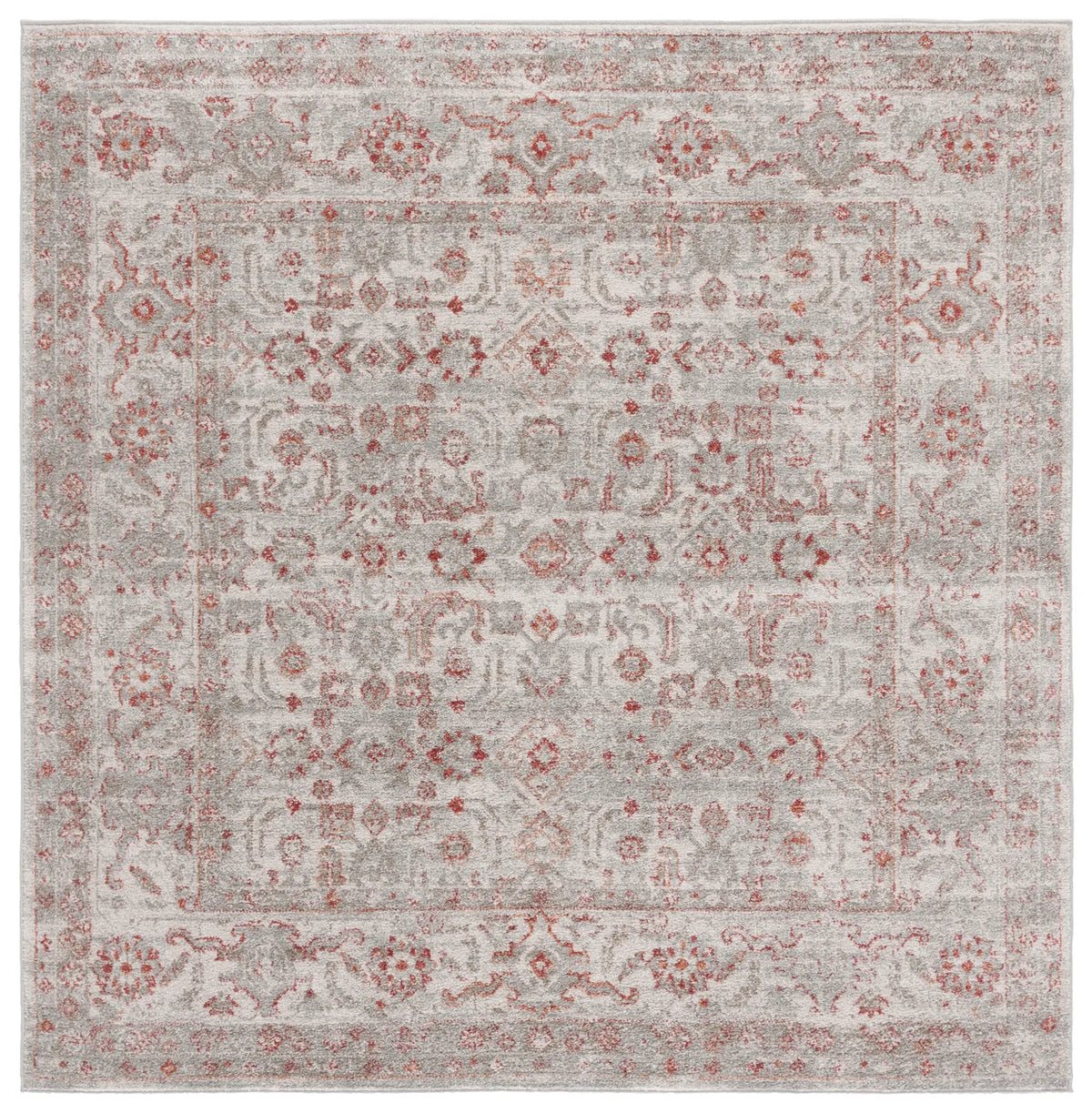 Safavieh Vintage Tabriz 6'-7" x 6'-7" Rug in Grey / Rust