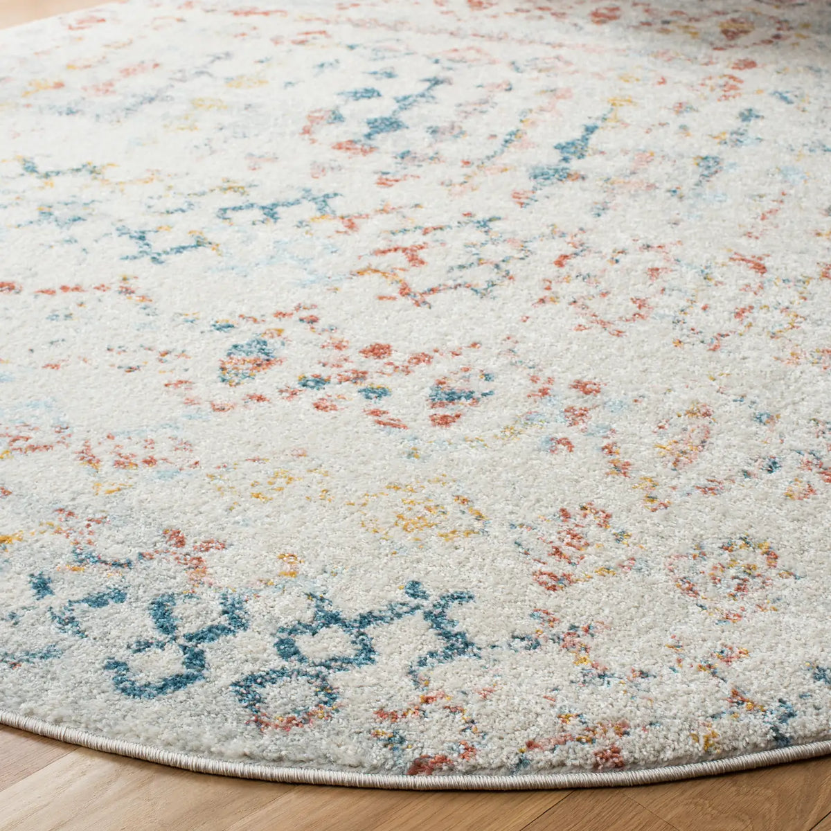 Safavieh Tulum 6'-7" x 6'-7" Rug in Ivory / Pink
