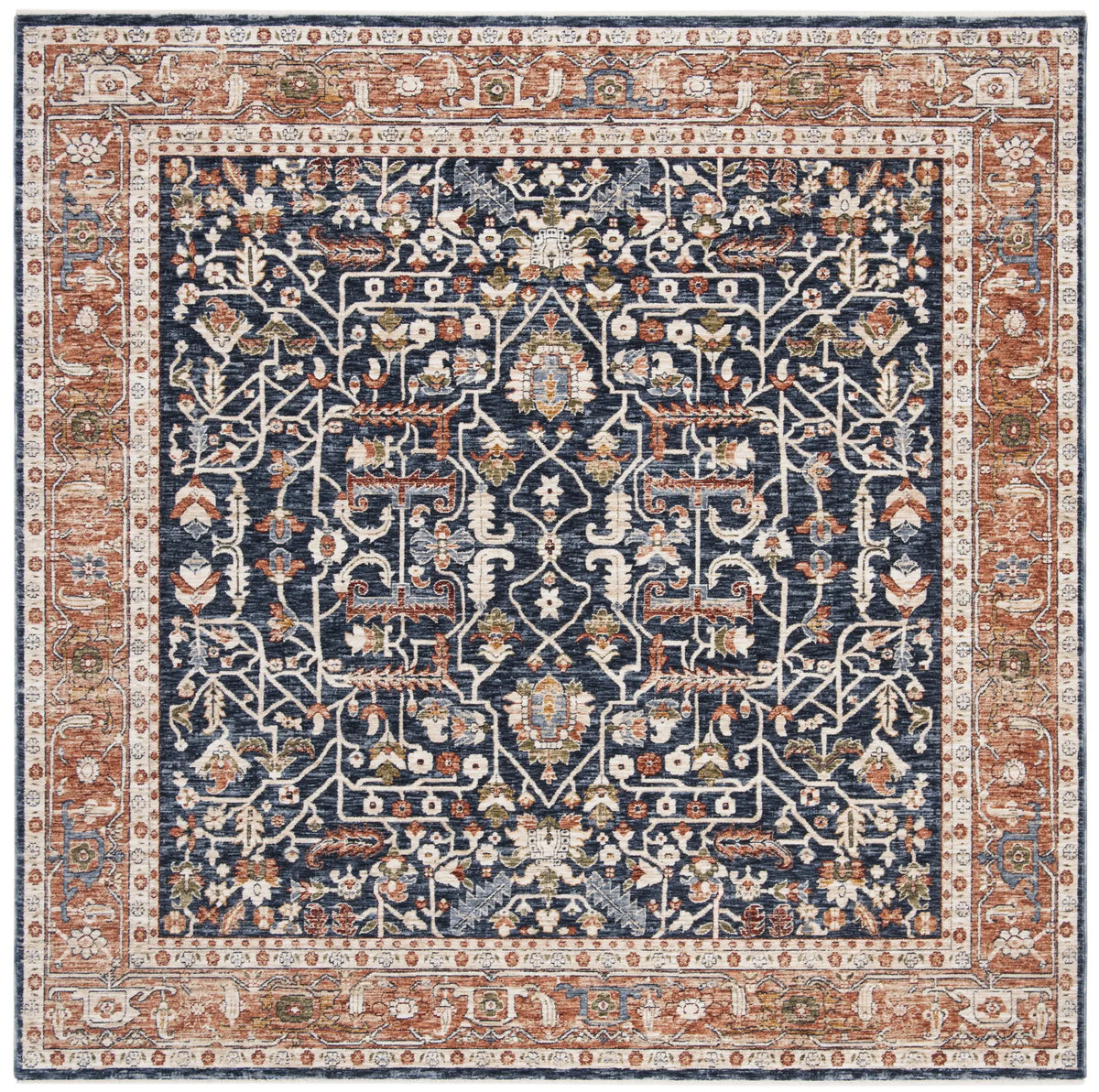 Safavieh Heirloom 700 6'-7" x 6'-7" Rug in Navy / Beige