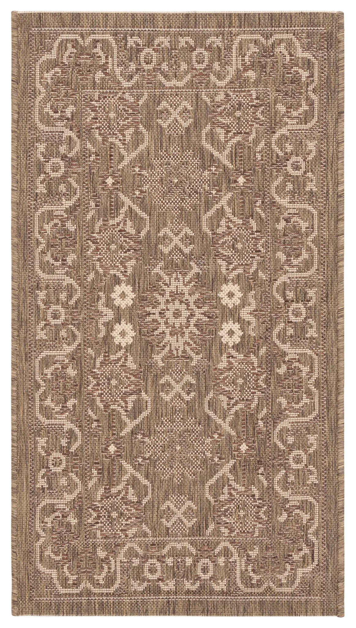 Safavieh Courtyard 2'-0" x 3'-7" Rug in Brown / Creme