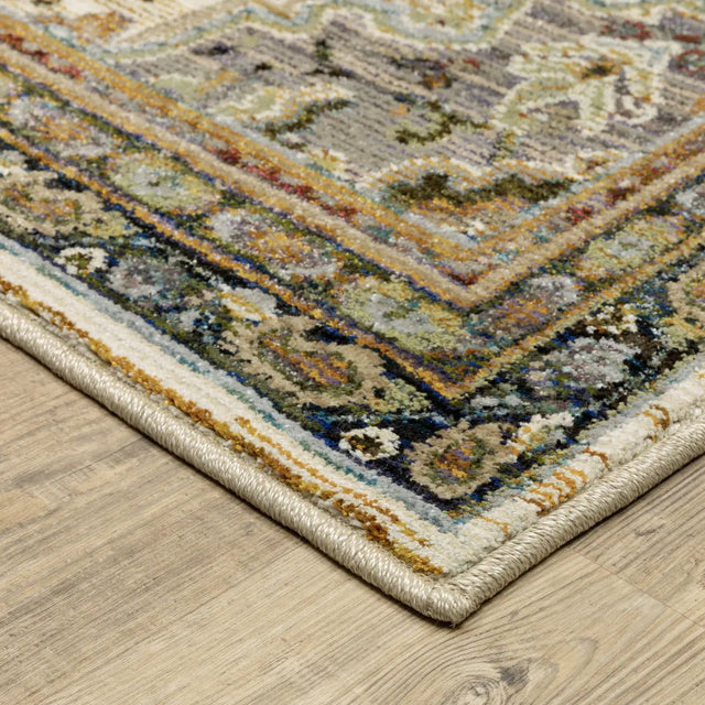 Oriental Weavers Sphinx Andorra 2451B Ivory/Blue Rugs - corner detail