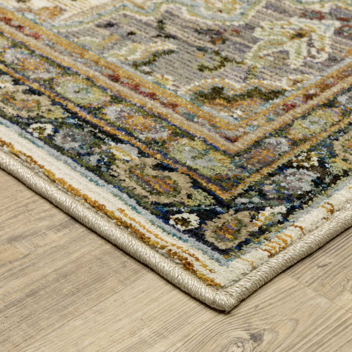 Oriental Weavers Sphinx Andorra 2451B Ivory/Blue Rugs - corner detail